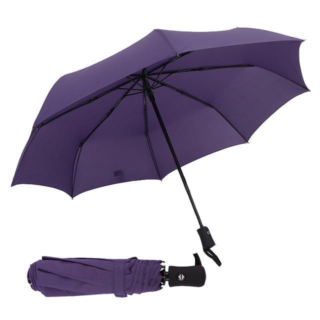 Full Automatic Umbrella Rain Women Men 3Folding Light And Durable 386G 8K Strong-Umbrellas-Bargain Bait Box-Purple-Bargain Bait Box