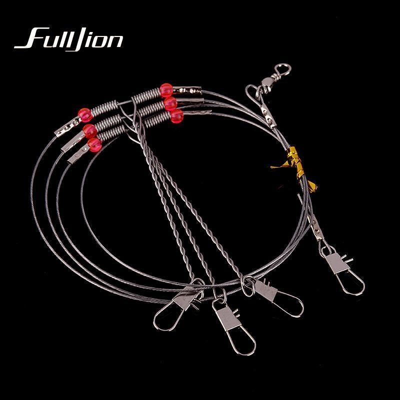 Fulljion Stainless Steel Fishing Rigs Wire Leader Rope Line Swivel String-Ali Fishing Store-88cm-Bargain Bait Box