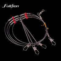 Fulljion Stainless Steel Fishing Rigs Wire Leader Rope Line Swivel String-Ali Fishing Store-88cm-Bargain Bait Box