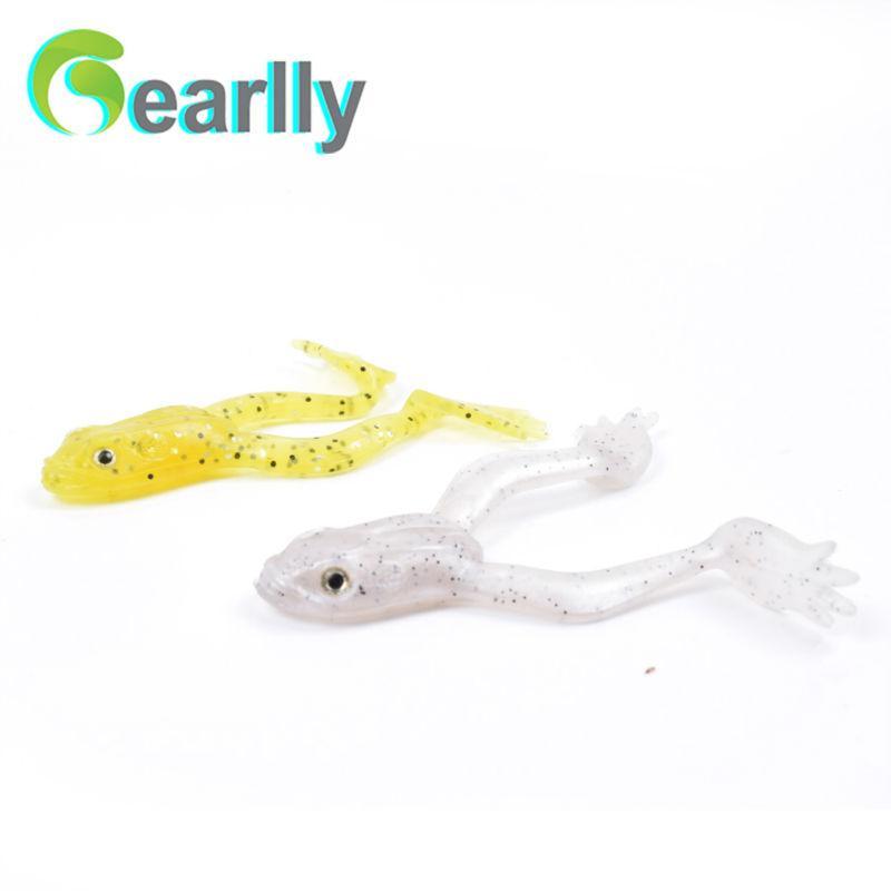 Gearlly 4Pcs/Lot 3&quot;/6G 2 Colors Soft Big Feets Frog Soft Fishing Fish Luminous-Frog Baits-Bargain Bait Box-Yellow-Bargain Bait Box