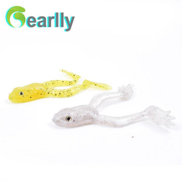 Gearlly 4Pcs/Lot 3"/6G 2 Colors Soft Big Feets Frog Soft Fishing Fish Luminous-Frog Baits-Bargain Bait Box-Yellow-Bargain Bait Box