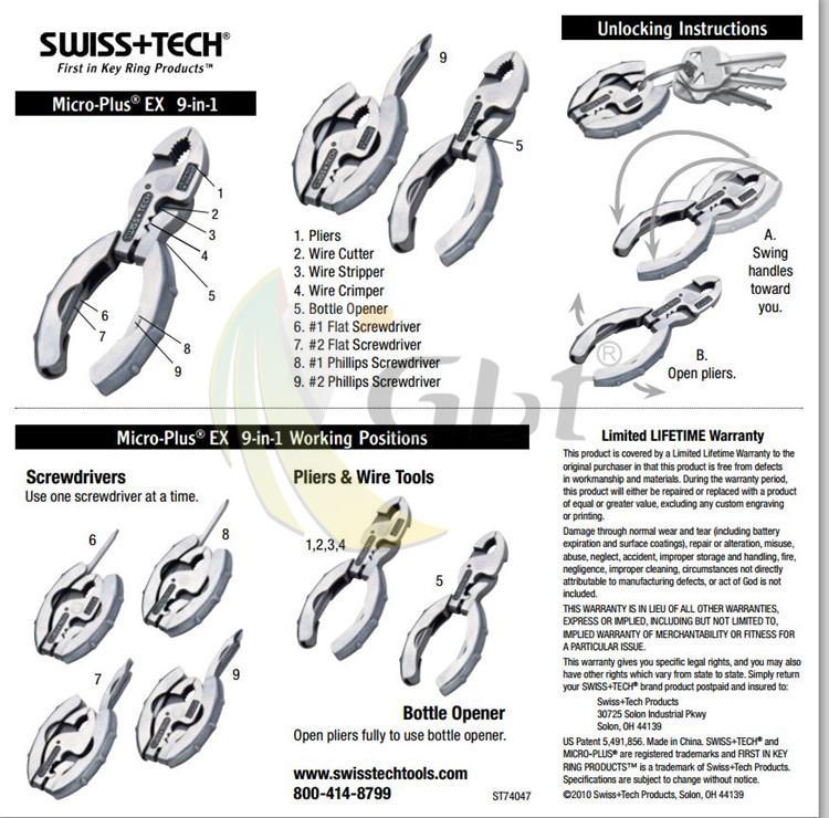 Genuine Swiss Technology Swiss Tech 9 In 1 Stainless Steel Mini Folding-EDC.1991 Official Store-Bargain Bait Box