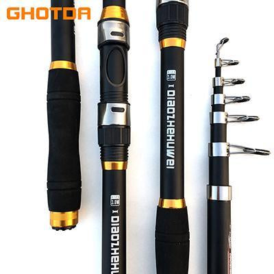 Ghotda 2.1M 3.6M Carp Fishing Rod Feeder Hard Frp Carbon Fiber Telescopic-Fishing Rods-GHOTDA Official Store-Black-2.1 m-Bargain Bait Box
