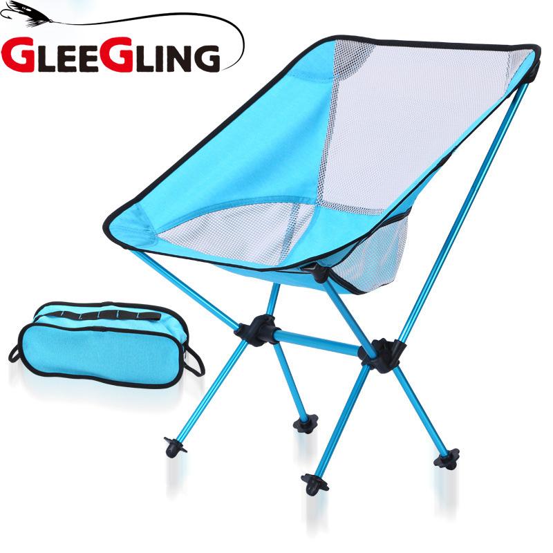 Gleegling Ultra Light Folding Fishing Chair Folding Chair Backpack Camping-GLEEGLING Store-Light Blue-Bargain Bait Box