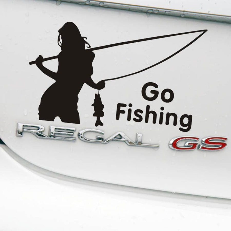 Go Fishing Car Decoration Reflective Car Sticker And Decal For Volkswagen Golf-Fishing Decals-Bargain Bait Box-Black-Bargain Bait Box