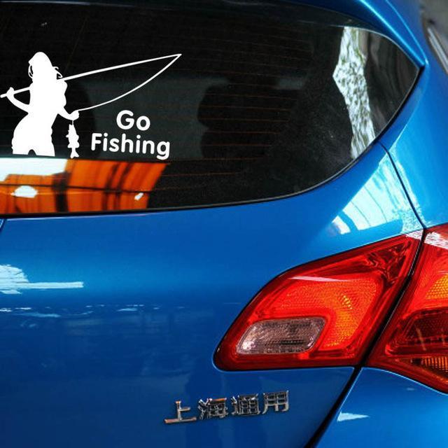 Go Fishing Car Decoration Reflective Car Sticker And Decal For Volkswagen Golf-Fishing Decals-Bargain Bait Box-White-Bargain Bait Box
