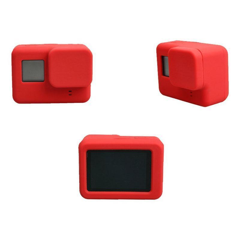 Go Pro Accessories Action Camera Case Protective Silicone Case Skin +Lens Cap-Action Cameras-SOSOYO 77 RC Drone Store-Black-Bargain Bait Box