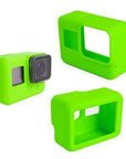 Go Pro Accessories Action Camera Case Protective Silicone Case Skin +Lens Cap-Action Cameras-SOSOYO 77 RC Drone Store-Green-Bargain Bait Box