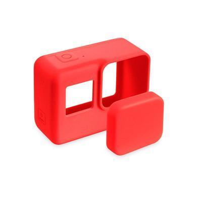Go Pro Accessories Action Camera Case Protective Silicone Case Skin +Lens Cap-Action Cameras-SOSOYO 77 RC Drone Store-Red-Bargain Bait Box