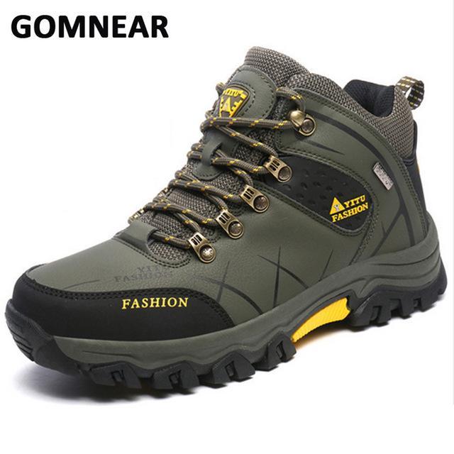 Gomnear Winter Cotton Hiking Shoes For Men Breathable Non-Slip Warm Snow Boots-GOMNEAR Official Store-Green-6.5-Bargain Bait Box