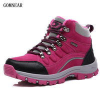 Gomnear Women'S Winter Hiking Shoes Plus Velvet Warm Outdoor Trekking Sport-GOMNEAR Official Store-Rose Red-5-Bargain Bait Box