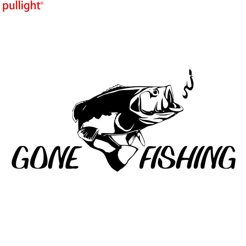 Gone Fishing Bass Cool Decal Fish Car Truck Boat Bumper Window Sticker-Fishing Decals-Bargain Bait Box-Black-Bargain Bait Box