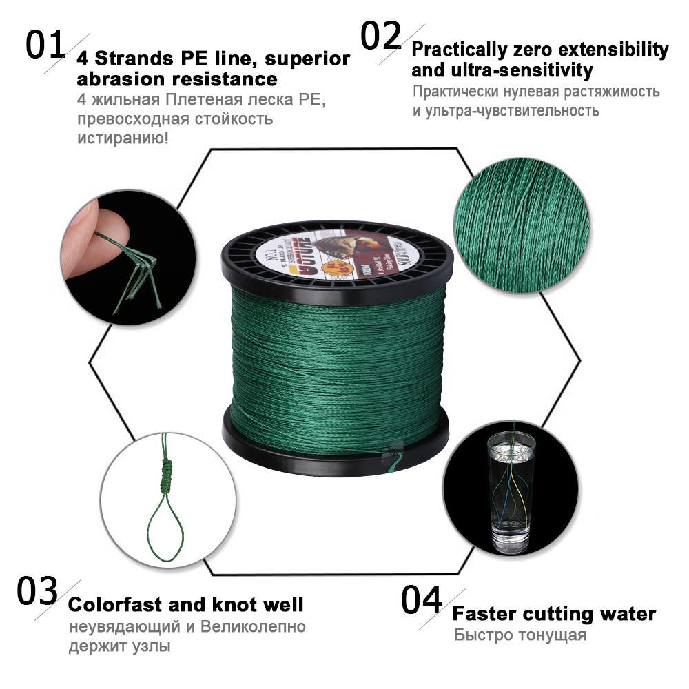 Goture 1000M Pe Braided Fishing Line Super Strong Japan Multifilament Cord-Goture Fishing Tackle Store-white-0.10mm-12LB-Bargain Bait Box