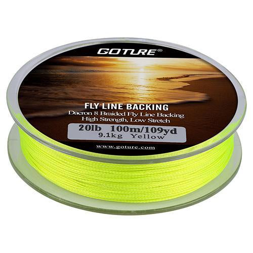 Goture 100M/109Yrd Fishing Line 8 Strands Fly Fishing Backing Line 20Lb/30Lb-Goture Fishing Store-YELLOW 20LB-Bargain Bait Box