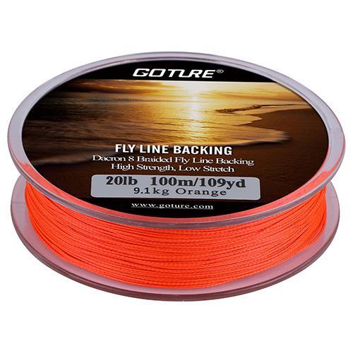 Goture 100M/109Yrd Fly Fishing Backing Line 8 Strands 20Lb/30Lb Dacron Braided-Goturefishing Store-orange 20LB-Bargain Bait Box
