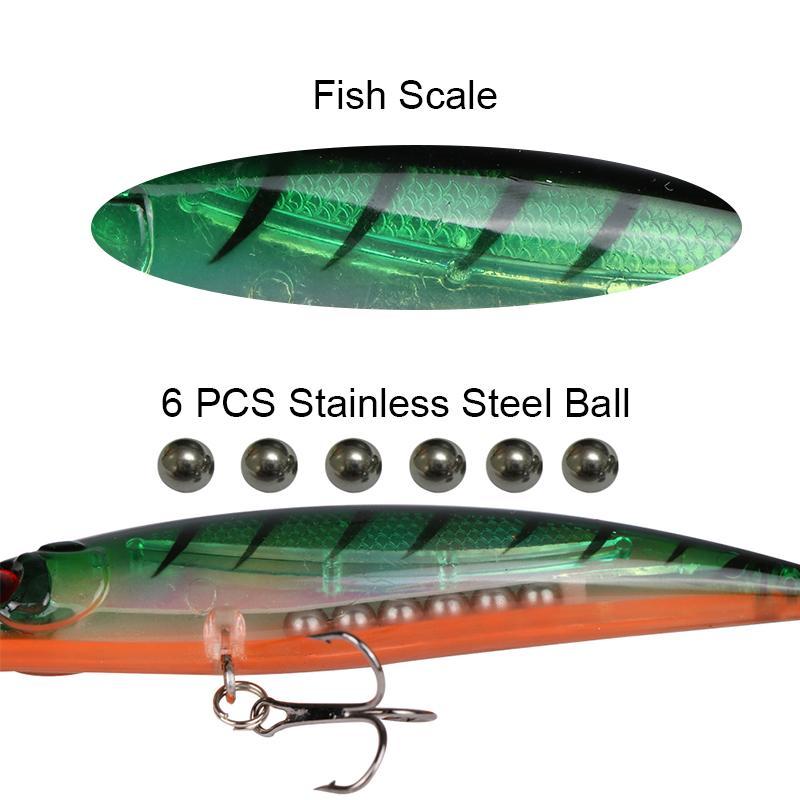 Goture 10Pcs Fishing Lures With Hooks Deep Swim Hard Bait 11Cm 13G Artificial-Goture Fishing Store-Bargain Bait Box