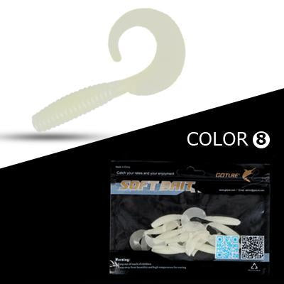 Goture 10Pcs/Lot 6Cm 2G Fishing Lure Soft Grub Worm Bait Curly Tail Silicone-Goture Official Store-C109305-Bargain Bait Box