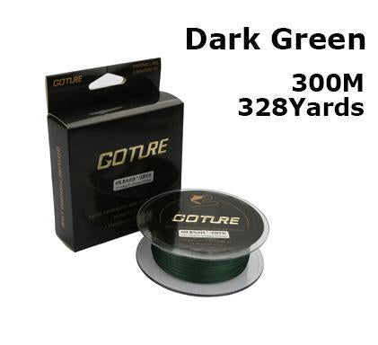 Goture 300M 8Lb-80Lb 0.07-0.5Mm Strong Braided Fishing Line Pe Multifilament-Goture Official Store-dark green-0.15-Bargain Bait Box