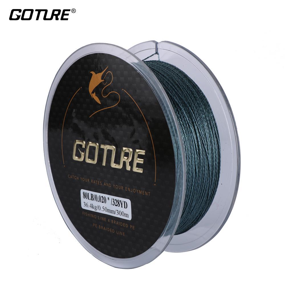 Goture 300M 8Lb-80Lb 0.07-0.5Mm Strong Braided Fishing Line Pe Multifilament-Goture Official Store-light gray-0.15-Bargain Bait Box