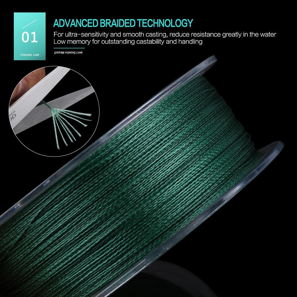 Goture 328Yds/300M 8 Strands Fishing Line Super Strong Pe Braided Wire-Goturefishing Store-0.16MM-20LB-Bargain Bait Box