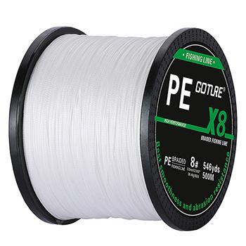 Goture 500M/546Yds Pe Braided Fishing Line Rope Wire Multifilament 8 Strand-Goture Fishing Tackle Store-white-0.8-Bargain Bait Box