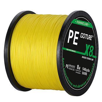 Goture 500M/546Yds Pe Braided Fishing Line Rope Wire Multifilament 8 Strand-Goture Fishing Tackle Store-yellow-0.8-Bargain Bait Box