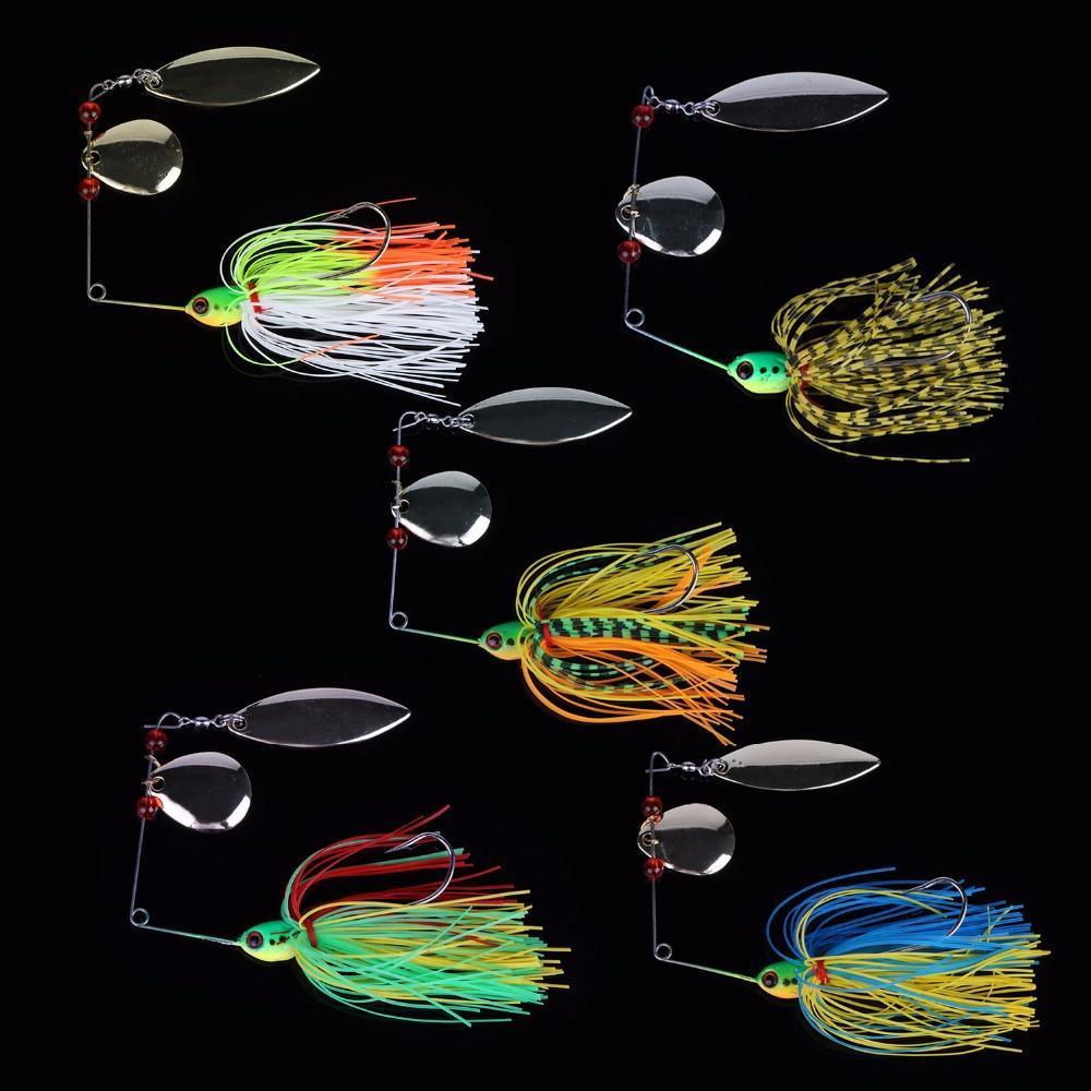 Goture 5Pcs/Lot 17.5G Spinnerbait Bass Fishing Lure Blade Skirt Metal Spoon-Goture Official Store-Bargain Bait Box