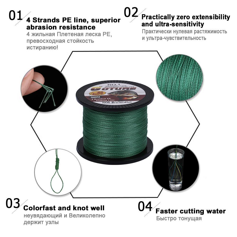 Goture Best Price 1000M 4 Strands Super Strong Japan Multifilament Pe Braided-Goture Fishing Store-Green-0.4-Bargain Bait Box
