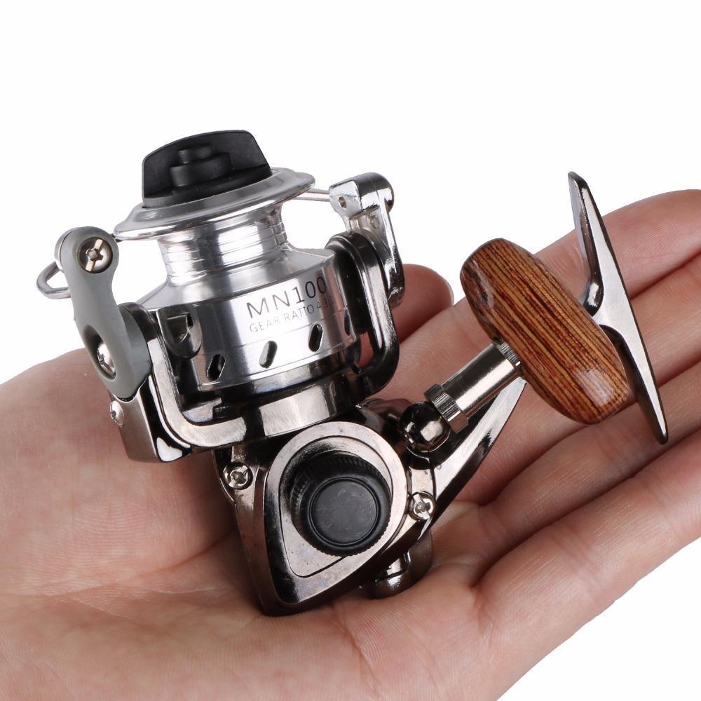 Mini Micro Fishing Reel Spinning Wheel Coil 6 BB Camping Metal Wire Cup  5.2:1 XS