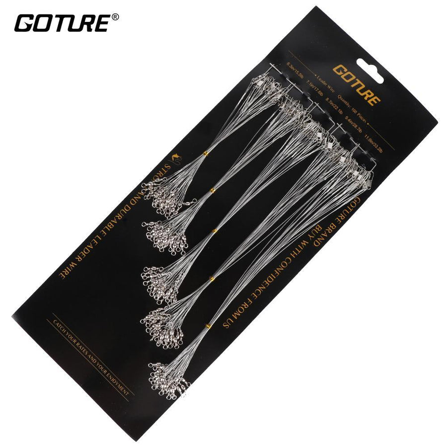 Goture Wire Fishing Line Lure Hooks Line Trace Wire Leader Swivel Spinner-Goture Fishing Store-60pcs black-Bargain Bait Box