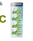 Grasshopper Cricket Dry Fly Fishing Flies Set 4Pcs Kit Flies Tying Material Lure-Yazhida fishing tackle-C-Bargain Bait Box