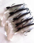 Grey Soft Lure 8Cm 13G Wobblers Artificial Bait Silicone Fishing Lures Sea-Rigged Plastic Swimbaits-QB Manba Store-5 Pcs-Bargain Bait Box