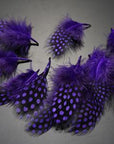 Guinea Hen Feather Hackle Fly Tying Material Hand Selected, 4.5 To 6.5Cm-Fly Tying Materials-Bargain Bait Box-Purple-Bargain Bait Box