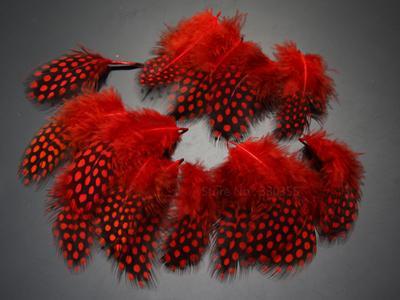 Guinea Hen Feather Hackle Fly Tying Material Hand Selected, 4.5 To 6.5Cm-Fly Tying Materials-Bargain Bait Box-Red-Bargain Bait Box