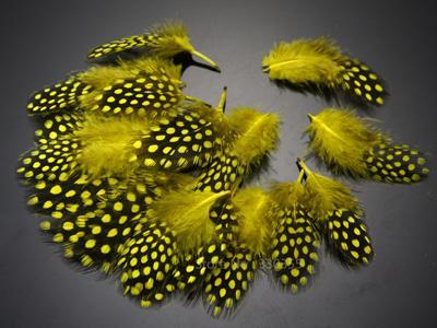 Guinea Hen Feather Hackle Fly Tying Material Hand Selected, 4.5 To 6.5Cm-Fly Tying Materials-Bargain Bait Box-Yellow-Bargain Bait Box