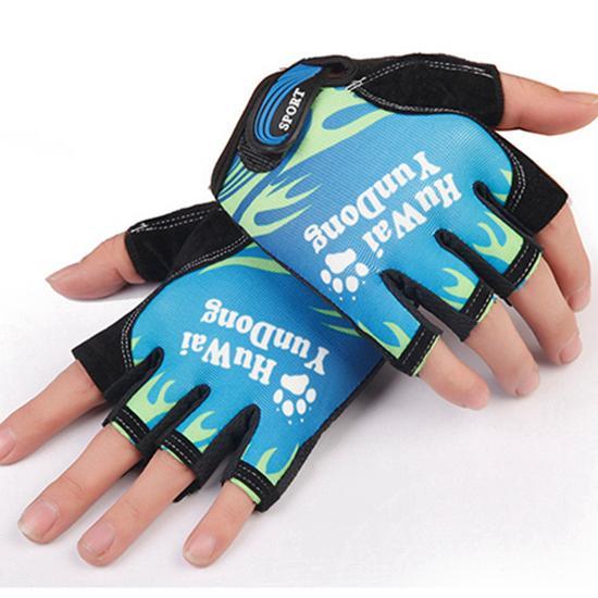 Half Finger Men Pu Durable Anti-Slip Anti-Cut Sport Fishing Gloves Tackle Four-Gloves-Bargain Bait Box-Red-One Size-Bargain Bait Box