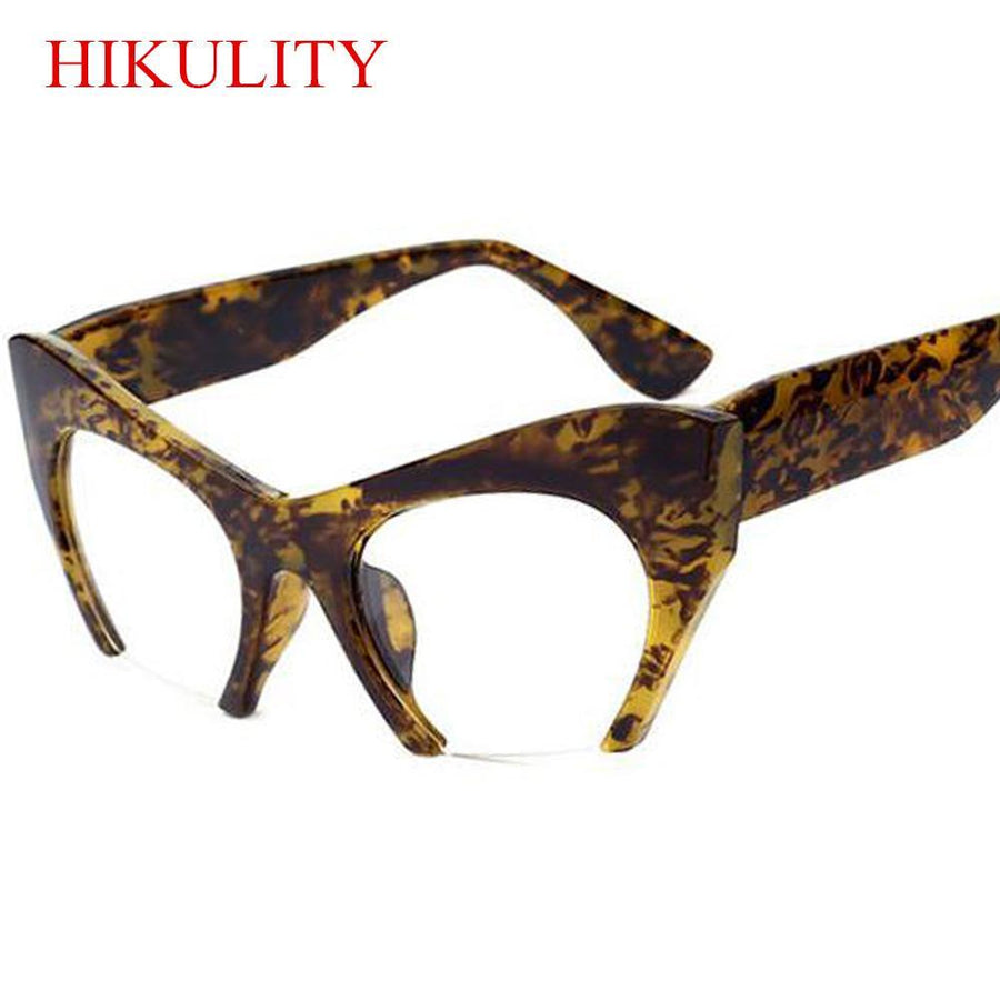 Half Frame Black Clear Sunglasses Women Sexy Cat Eye Glasses Frame-Sunglasses-hikulity 1st Store-black clear-Bargain Bait Box