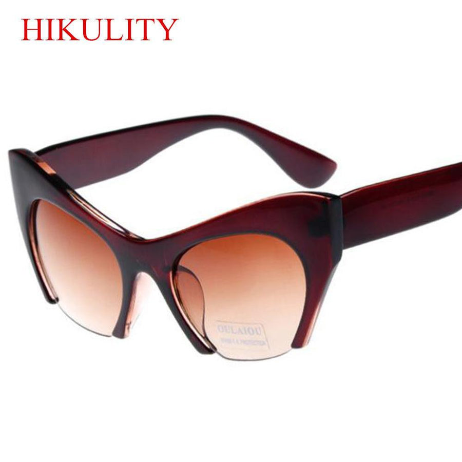 Half Frame Black Clear Sunglasses Women Sexy Cat Eye Glasses Frame-Sunglasses-hikulity 1st Store-black clear-Bargain Bait Box