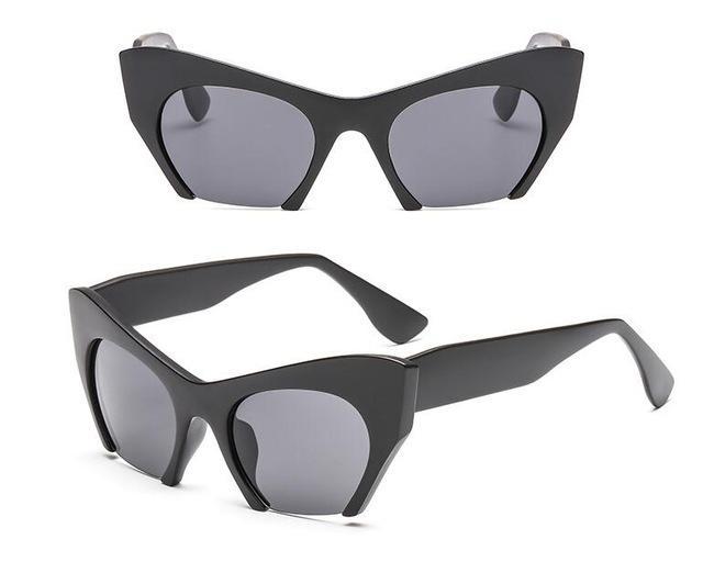 Half Frame Black Clear Sunglasses Women Sexy Cat Eye Glasses Frame-Sunglasses-hikulity 1st Store-black full grey-Bargain Bait Box