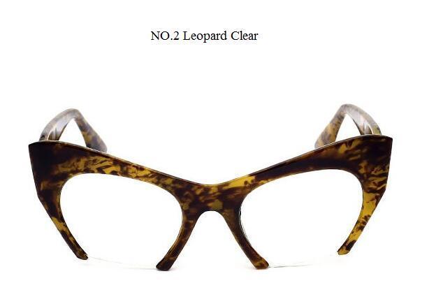 Half Frame Black Clear Sunglasses Women Sexy Cat Eye Glasses Frame-Sunglasses-hikulity 1st Store-glaze clear-Bargain Bait Box