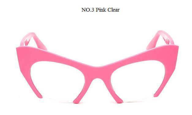 Half Frame Black Clear Sunglasses Women Sexy Cat Eye Glasses Frame-Sunglasses-hikulity 1st Store-pink clear-Bargain Bait Box