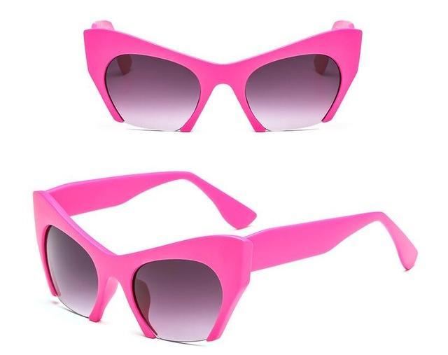 Half Frame Black Clear Sunglasses Women Sexy Cat Eye Glasses Frame-Sunglasses-hikulity 1st Store-pink grey-Bargain Bait Box