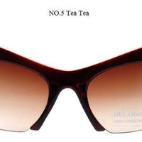 Half Frame Black Clear Sunglasses Women Sexy Cat Eye Glasses Frame-Sunglasses-hikulity 1st Store-tea tea-Bargain Bait Box