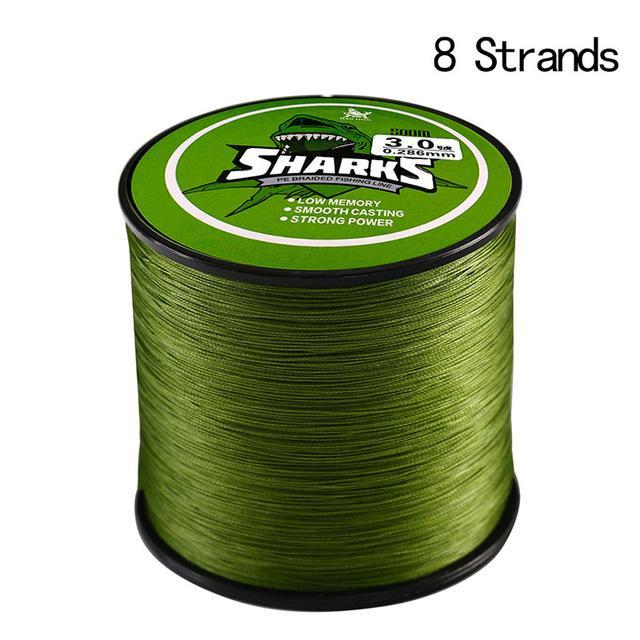 Handing 500M 8 Strands Multifilament Super Strong 8 Braided Pe Fishing Line-Handing Fishing Tackle Store-Army Green-1.0-Bargain Bait Box