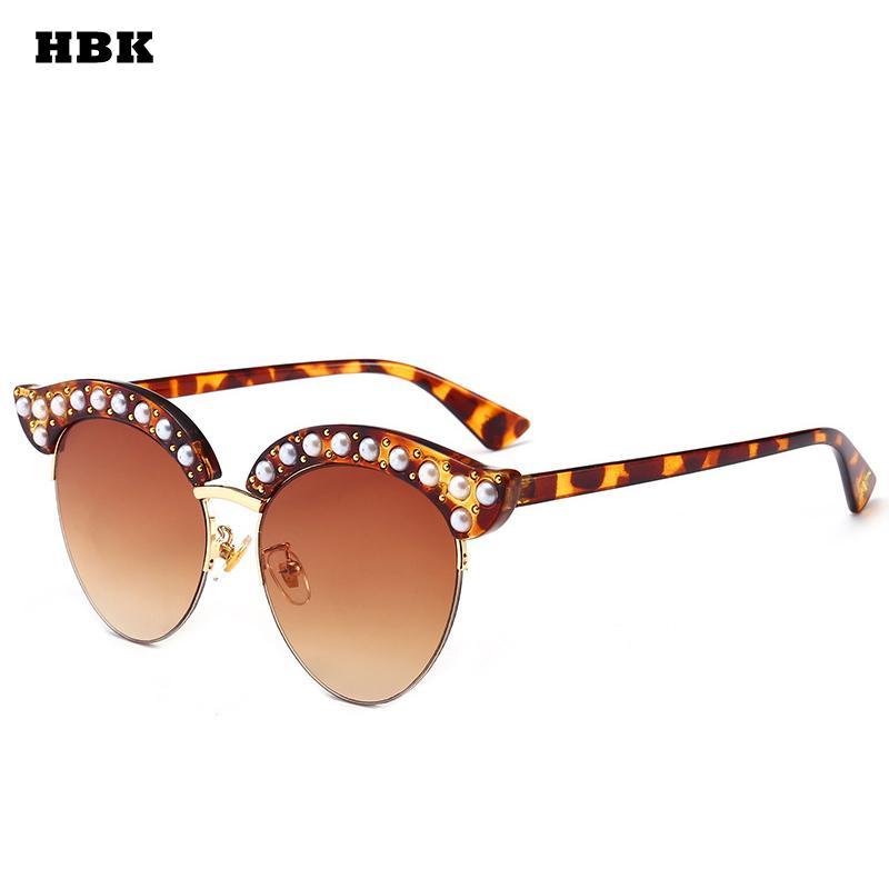 Hbk Fashion Rhinestone Sexy Cat Eye Sunglasses Italy Brand Designer-Sunglasses-HBK Official Store-C2 Leopard Brown-Bargain Bait Box