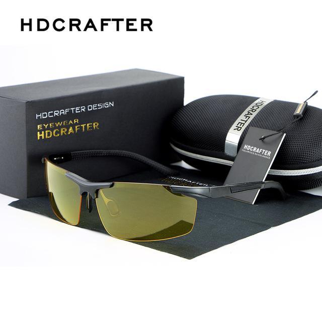 Hdcrafter Men Polarized Aluminum-Magnesium Day Night Driver Sun Glasses Top Male-Polarized Sunglasses-Bargain Bait Box-Black-Bargain Bait Box