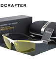 Hdcrafter Men Polarized Aluminum-Magnesium Day Night Driver Sun Glasses Top Male-Polarized Sunglasses-Bargain Bait Box-Silver-Bargain Bait Box