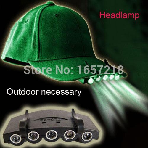Head Lamp 5 Led Head Light Fishing Camping Hunting Hat Torch Hunt Cap Type ~No-Flashlights &amp; Headlamps-Bargain Bait Box-Bargain Bait Box