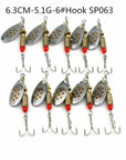 Hengjia 10Pcs Mixed Size Metal Sequin Spinnerbait Fishing Lure Spoon Bait-HengJia Trade co., Ltd-063-Bargain Bait Box