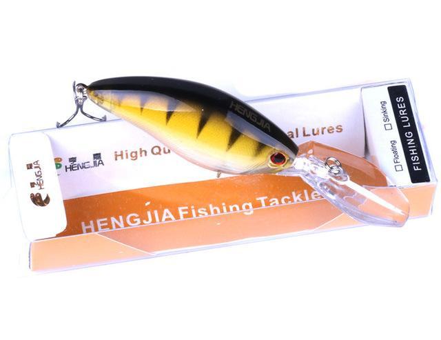 Hengjia 1Pc Crankbaits Hard Plastic Fishing Lures Floating Artificial Wobblers-Hengjia Trading-As the picture-Bargain Bait Box
